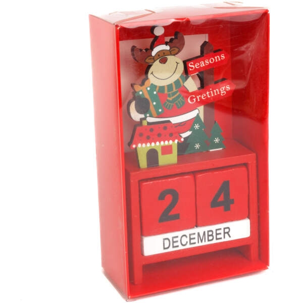 Afbeelding van Kerstkalender - MDF - 13,5 x 7 x 3,5 cm - 3 soorten 1 Stuks [59740] - 08 59740 web