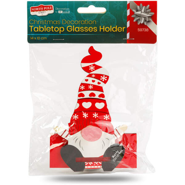 Afbeelding van Kerstdecoratie - tafelglazenhouder - 14 x 10 cm - 4 soorten 1 Stuks [59738] - 11 59738 web