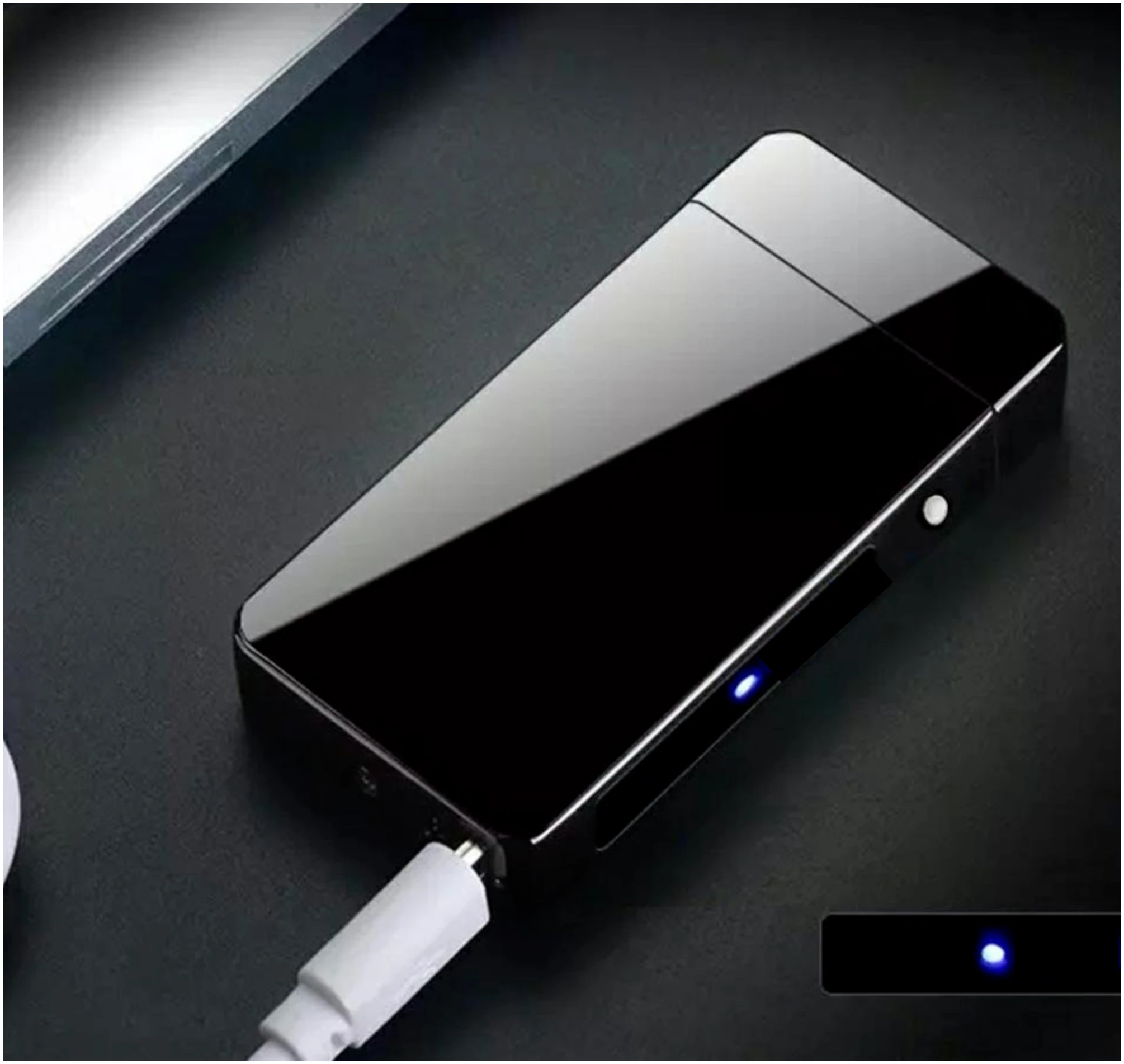 Afbeelding van Luxe Oplaadbare Elektrische Plasma Aansteker in Gift Verpakking - USB oplaadbaar - incl. USB kabel - Zwart -