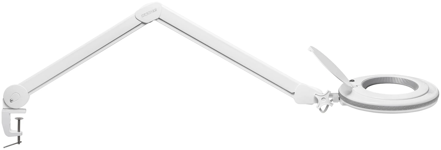 Afbeelding van Handy - Grote Bureau Loeplamp met Tafelklem - Vergrootglas met verlichting - Op Netstroom - 130MM Glas - Loep