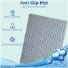 Afbeelding van HSXL - Antislipmat - 70x40CM - Incl. Netspons - Antislip Douchemat / Badmat Grijs met Zuignappen – Mat voor