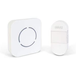 Afbeelding van Digitale batterijloze en draadloze deurbel – Kinetisch – wit – blauwe LED 1 Stuks [55331WH] - 01