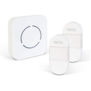 Afbeelding van Digitale batterijloze en draadloze deurbel – Kinetic – 2 buitenunits – wit – blauwe LED 1 Stuks