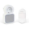 Afbeelding van Digitale batterijloze en draadloze deurbel – Kinetisch – 220–240V AC-stopcontact – wit – blauwe LED