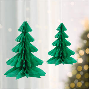 Afbeelding van Kerstboomversiering - 3D, papier - dennenboomlantaarns 1 Stuks [58639B] - 01 58939B web