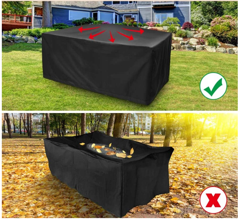 Afbeelding van Tuinset Beschermhoes Waterdicht met Trekkoord en Goede Afwatering - B242 x L160 x H100CM - Zwarte hoes