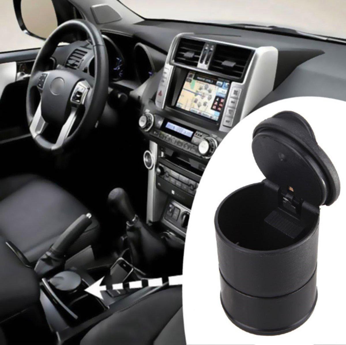 Afbeelding van 2x Universele asbak voor in de auto - Asbak met LED en Deksel - voor Bekerhouder (Autoasbak) of Buiten - 02f3