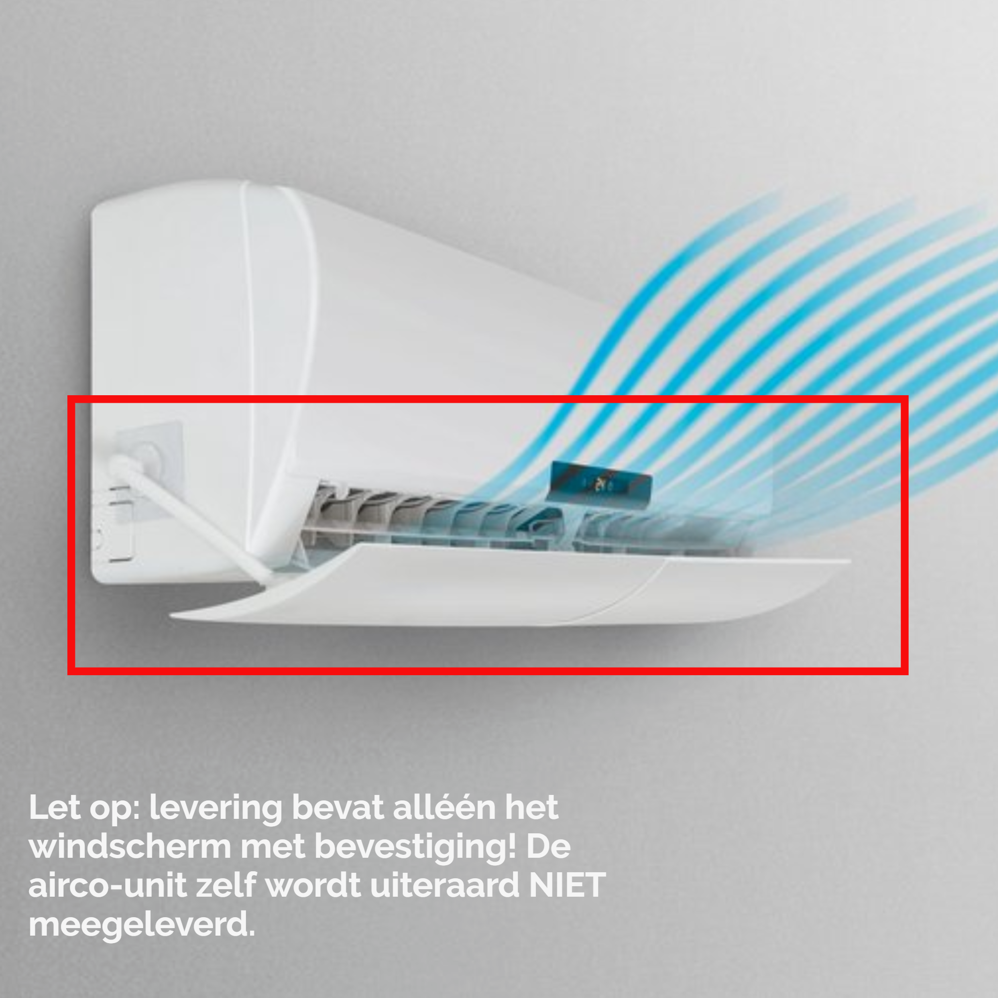 Afbeelding van Bewello - Windscherm voor Airco - Windgeleider Universeel 57 t/m 105 cm breedte - (DRAAIBAAR + KANTELBAAR) -