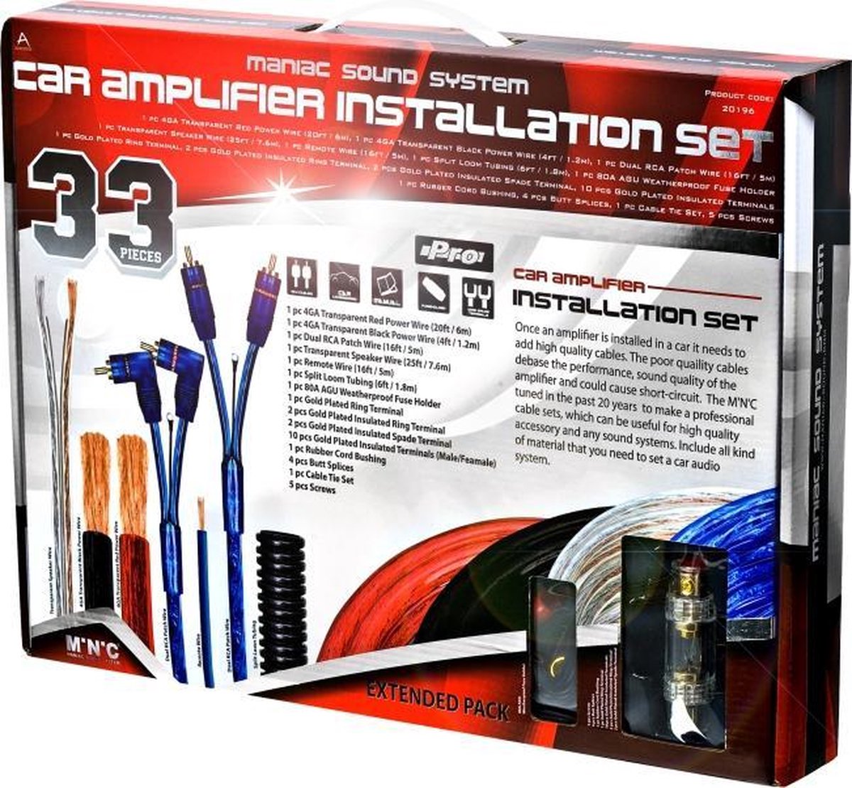 Afbeelding van MNC Subwooferkabels - Professionele Subwoofer en Versterker Aansluitset - Kabels voor Auto Subwoofer - 33