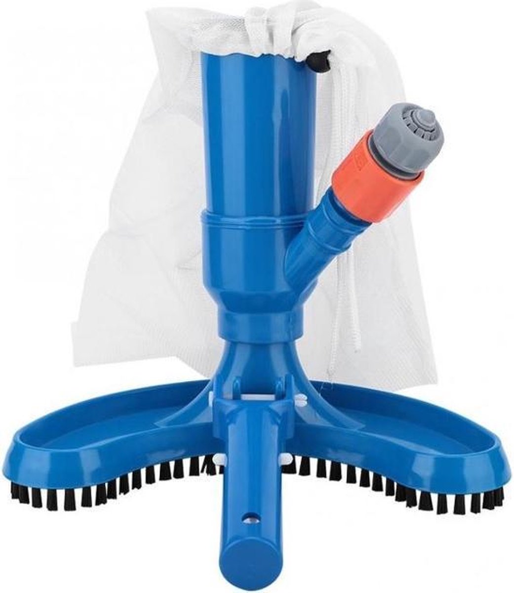 Afbeelding van N'JOY Life - Zwembadstofzuiger - Bodemzuiger met herbruikbaar Filter - voor op Tuinslang - Gebogen voet