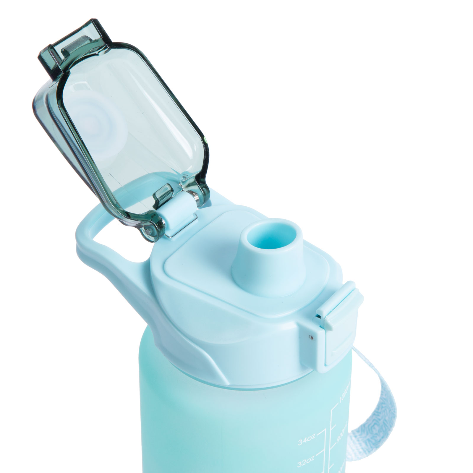 Afbeelding van Family Sport - Waterfles Paars / Blauw - 1 Liter Drinkfles - Waterfles met Rietje - Waterfles met