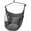 Afbeelding van Hangmat Stoel - Hangstoel voor Binnen of Buiten - Incl. 2 Kussens - Zwart/Grijs Antraciet - 0a30 56fa 4a42