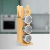 Afbeelding van Magnetisch Bamboe Kruidenrek met Kookgerei - Kruidenpotjes met strooideksel - Kruidenrekje - 0a5b 92fd 4adf