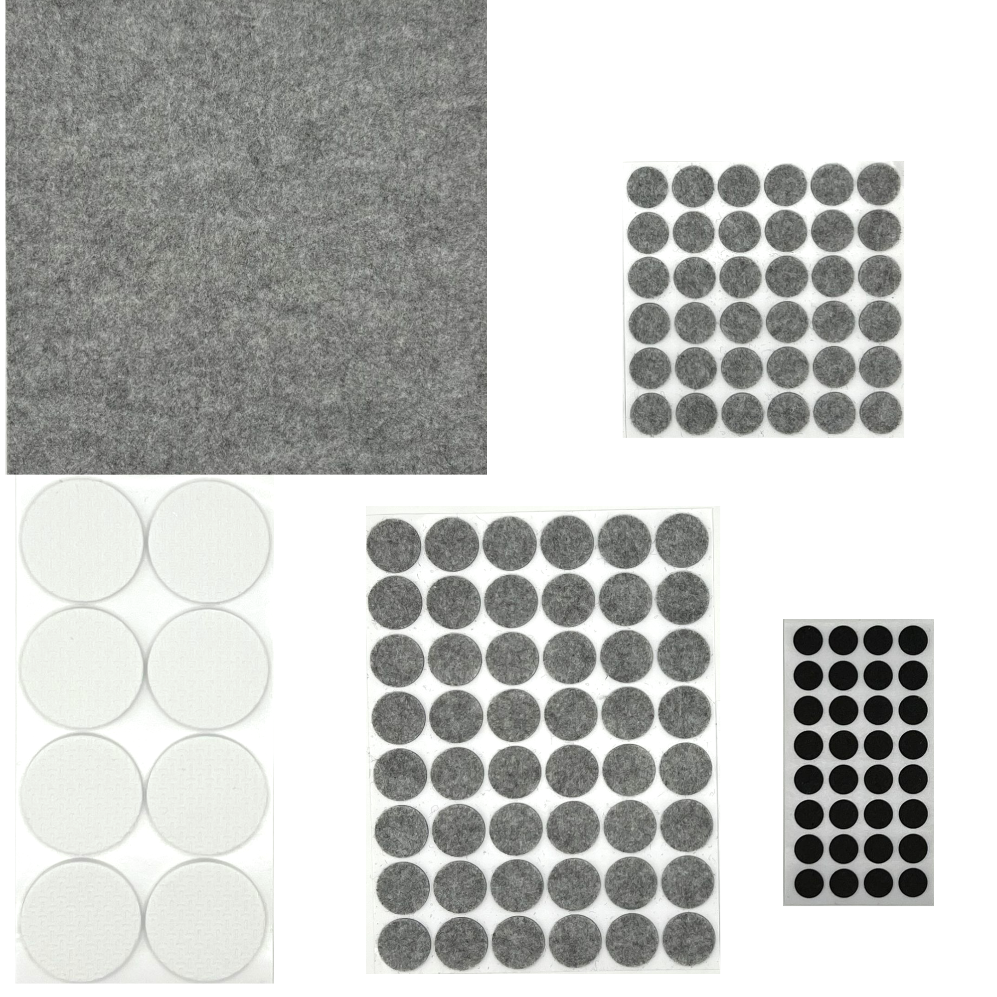 Afbeelding van 125x Premium Viltjes Stoelpoten - Zwart / Wit / Grijs - Zelfklevend Anti Kras Meubelvilt voor Meubels - 125