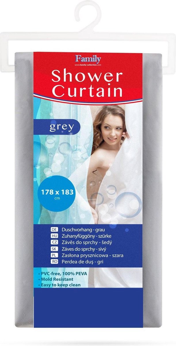 Afbeelding van Family Pound - Douchegordijn - Grijs - 1 Stuk - 178 x 183 CM - met Metalen ogen - BPK - 0af1 c542 4b94 9eda