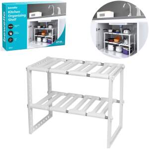Afbeelding van Bewello® - Pannenrek Keukenkast Organizer - 47-65cm breed - Kunststof Opbergrek Keukenkast - 0d60 bd26 48e2