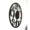 Afbeelding van HSXL - 60cm Grote Stille Wandklok Landelijk en Industrieel uit Zwart Metaal - Groot - 60 cm - Metalen