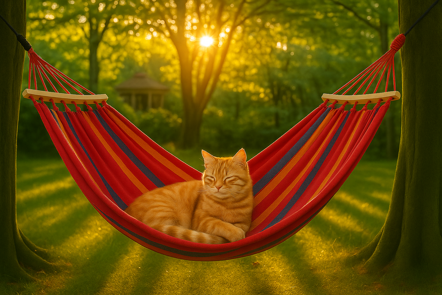 Afbeelding van HSXL Dubbele Hangmat Rood met Spreidstok en Touwen - 1 of 2 Persoons - Lig Oppervlak 190x150cm - Lengte 260cm