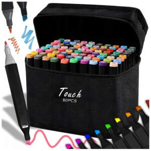 Afbeelding van Alcohol Markers - 80 Markeerstiften - incl. Opbergtas - Twinmarkers - Stiften voor volwassenen & kinderen