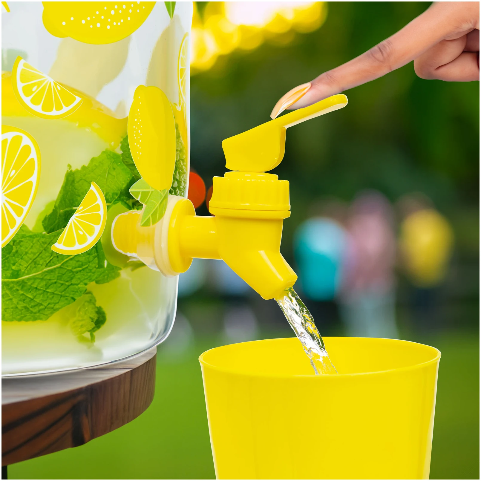 Afbeelding van Limonadedispenser met Kraantje en 4 bekers - Drankdispenser 3,8 Liter - Kunststof - Waterdispenser -