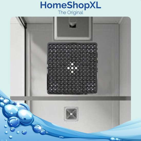 Afbeelding van HSXL - Antislipmat - 53x53CM - Incl. Netspons - Antislip Douchemat Zwart met Zuignappen – Anti Slip Douche
