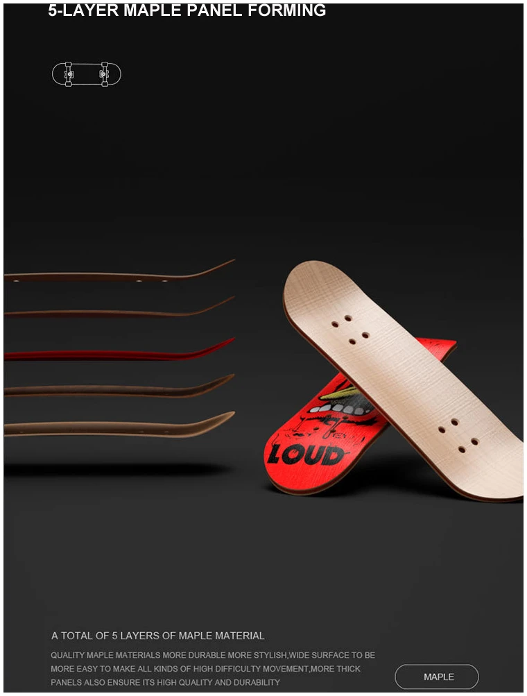 Afbeelding van Fingerboard PRO met Griptape - ''LOUD'' - Vinger Skateboard - Vingerboard - Mini