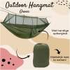 Afbeelding van HSXL Lichtgewicht Outdoor Hangmat met Muggennet en Accessoires - 260x140cm - Groen - Survival Hangmat met