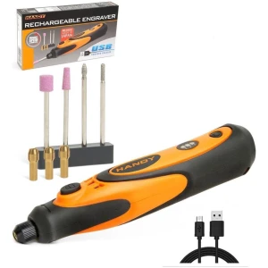 Afbeelding van HANDY - Graveerset - Elektrische Graveerpen Draadloos / Graveergereedschapset - 4 Frezen - Ingebouwde