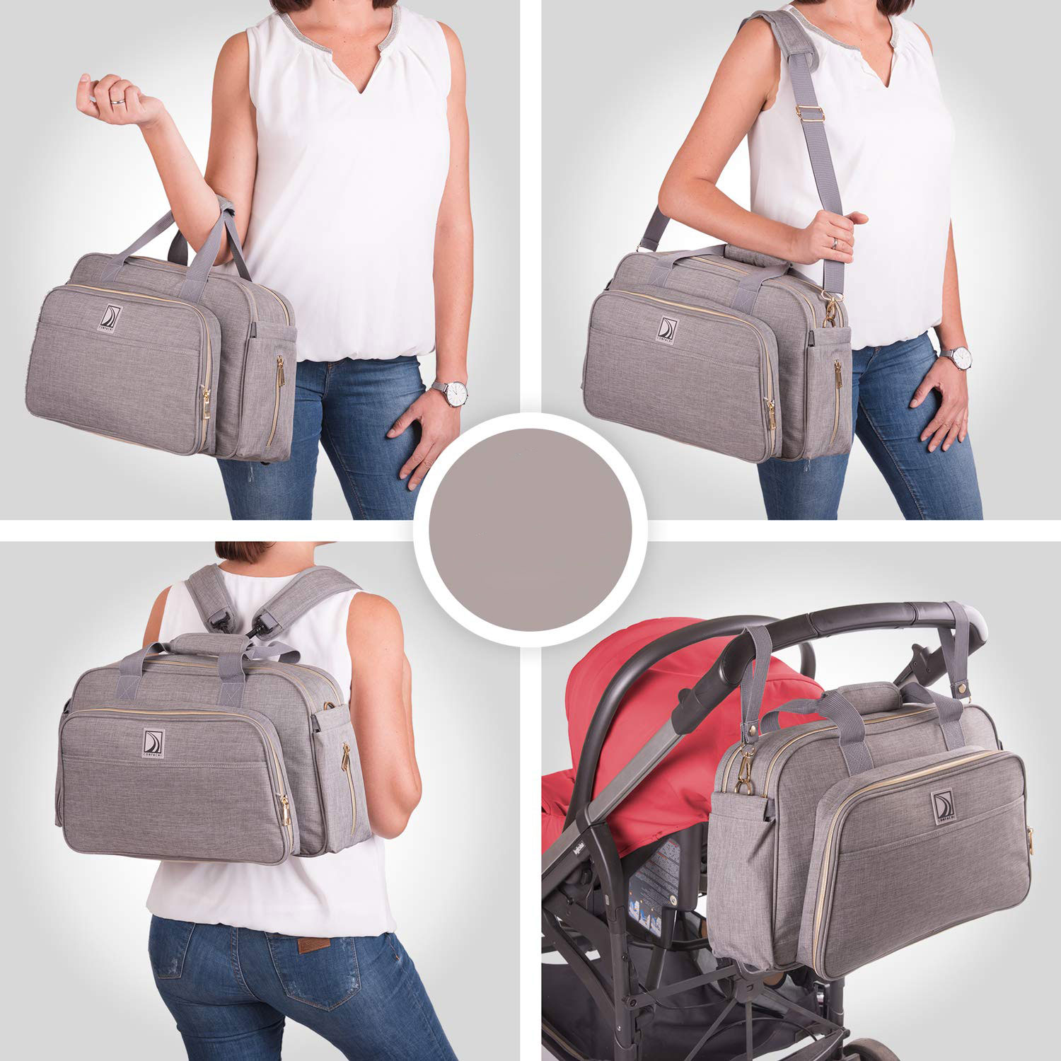 Afbeelding van Luiertas met Verschoonmat - Luiertassen met Babybed - Grote Luiertas met Wieg - Luiertas Verzorgingstas met