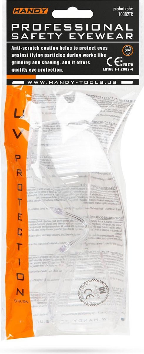 Afbeelding van Handy - Professionele Overzet Veiligheidsbril - Overzetbril - Vuurwerkbril - met UV bescherming - 166a 64cd