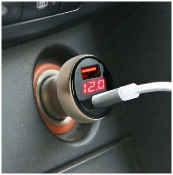 Afbeelding van Autolader 12v en 24 v - USB A & USB C - Auto oplader USB - USB C autolader 2 poorten - Auto lader -