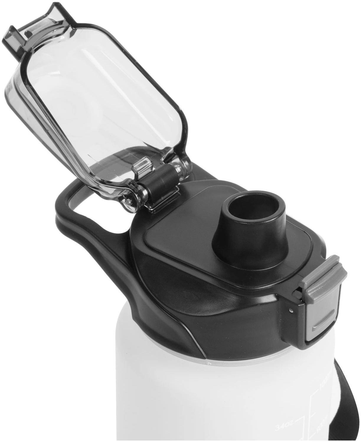 Afbeelding van Family Sport - Waterfles Zwart / Wit - 1 Liter Drinkfles - Waterfles met Rietje - Waterfles - BPA Vrij -