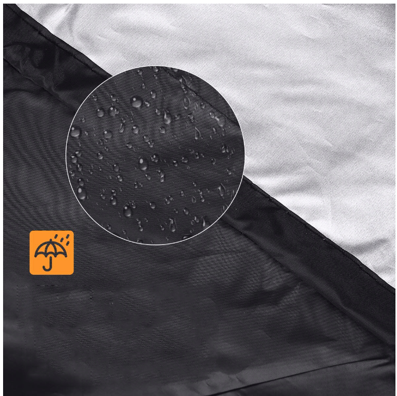 Afbeelding van Tuinset Beschermhoes Waterdicht met Trekkoord en Goede Afwatering - B242 x L160 x H100CM - Zwarte hoes