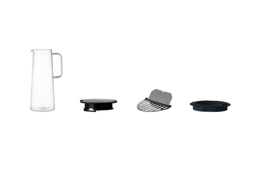 Afbeelding van Waterkaraf 1.4L - Waterkan met Deksel En Filter - Glas - Zwart - Glazen Karaf 1,4 Liter - Multifunctionele