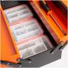Afbeelding van Handy - Gereedschapskoffer Leeg / Gereedschapskist Metaal - Zwart/Oranje - 430 x 210 x 200 mm - Cadeau Mannen