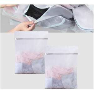 Afbeelding van JS HomeTools Waszakken - 40x30 - Set van 2 stuks - Wasnet - Met Rits - Wasnetje Wasmachine - Wasgoed -