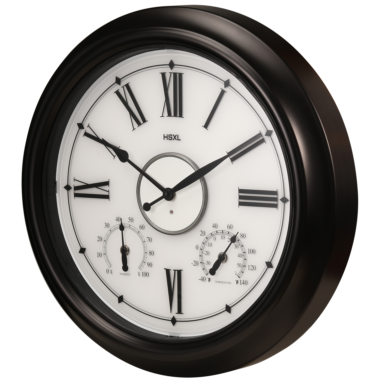 Afbeelding van HSXL - 45cm - Industriële Quartz LED Wandklok met verlichting - Stil uurwerk - 45 cm Landelijke Klassieke