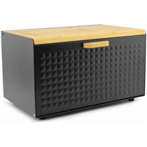 Afbeelding van Luxe Broodtrommel Zwart met Bamboe - Brood Bewaardoos - 36x21x21CM - Rechthoekig - 1add 85e2 43b8 99c0