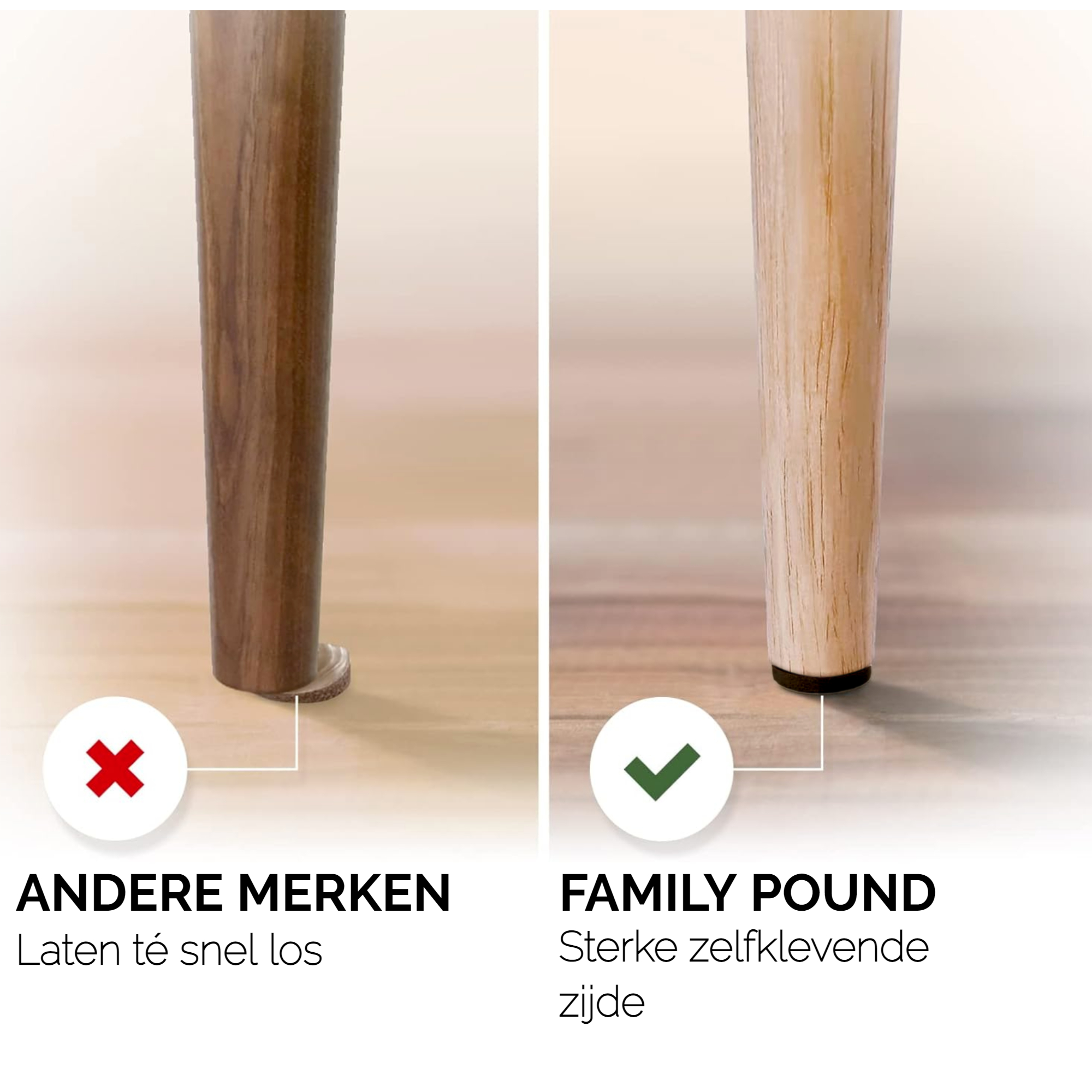 Afbeelding van 120x Premium Viltjes Stoelpoten - Zwart - Zelfklevend Anti Kras Meubelvilt voor Meubels - 120 stuks - Rond en