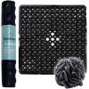 Afbeelding van HSXL - Antislipmat - 53x53CM - Incl. Netspons - Antislip Douchemat Zwart met Zuignappen – Anti Slip Douche