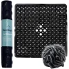 Afbeelding van HSXL - Antislipmat - 53x53CM - Incl. Netspons - Antislip Douchemat Zwart met Zuignappen – Anti Slip Douche