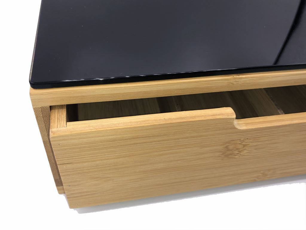 Afbeelding van Luxe Capsulehouder | Bamboe & Zwart Glas | Multifunctionele Cuphouder voor Dolce Gusto, Lavazza,