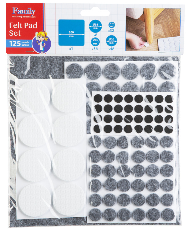 Afbeelding van 125x Premium Viltjes Stoelpoten - Zwart / Wit / Grijs - Zelfklevend Anti Kras Meubelvilt voor Meubels - 125