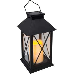 Afbeelding van Landelijke Tuin Lantaarn met LED Kaars Solar - Windlicht op Zonne-Energie - Tafellamp voor Buiten met