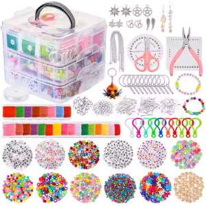 Afbeelding van N'JOY LIFE - DIY Sieraden Maken Set – 4655-delig Knutselpakket voor Meisjes – In 3 laags opbergbox