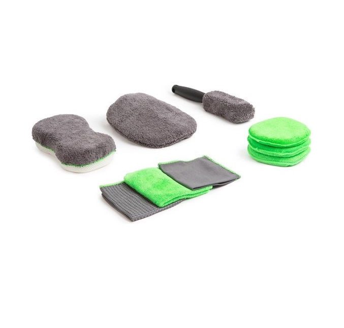 Afbeelding van Complete Autowas Set Microvezel - 9 delige set - Autowasset Autopoetsdoeken - Autowas Producten - Motorfiets