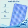 Afbeelding van HSXL - Antislipmat - 88x40CM - Incl. Netspons -Antislip Douchemat / Badmat Blauw met Zuignappen – Mat voor