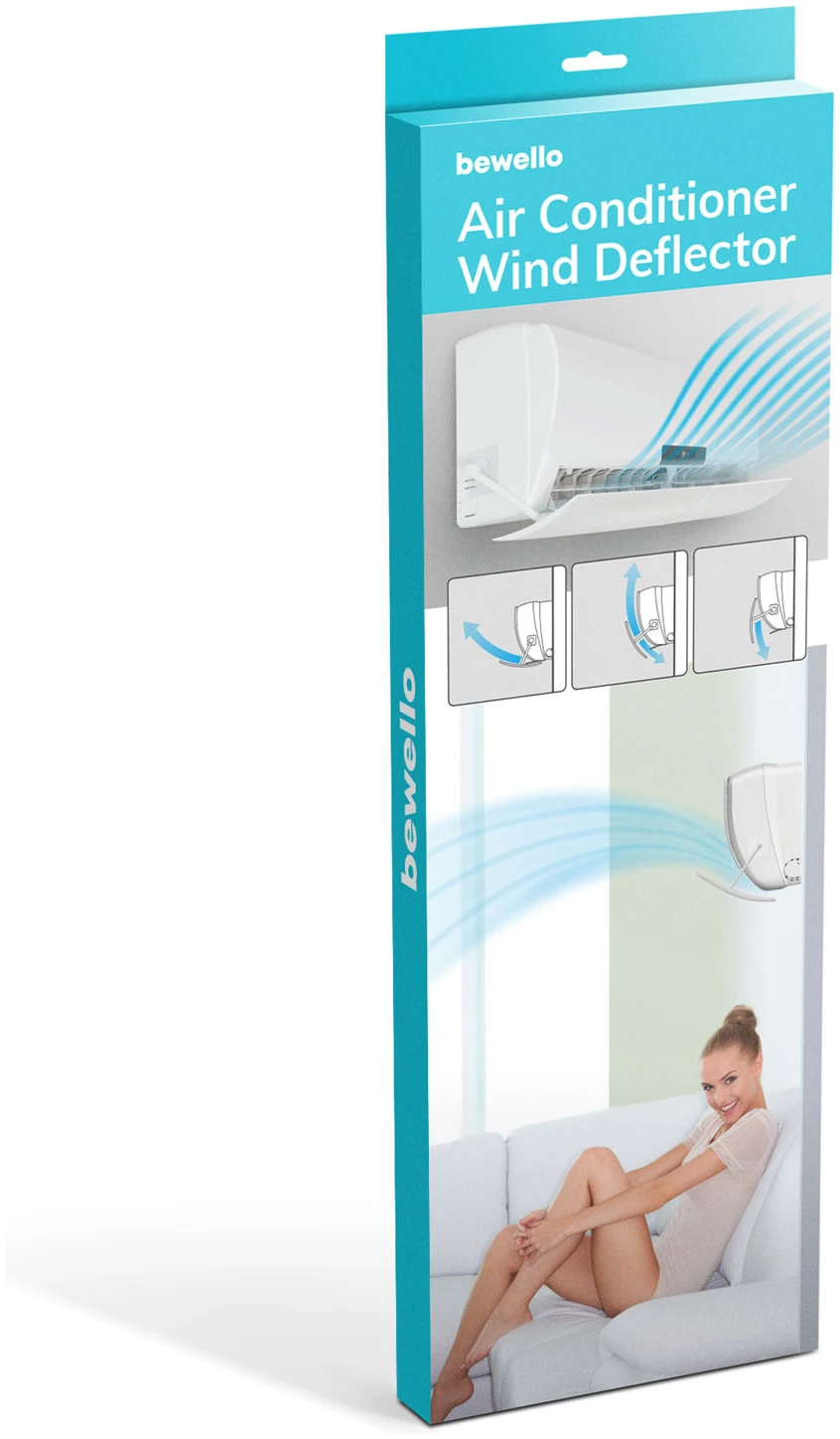 Afbeelding van Bewello - Windscherm voor Airco - Windgeleider Universeel 57 t/m 105 cm breedte - (DRAAIBAAR + KANTELBAAR) -