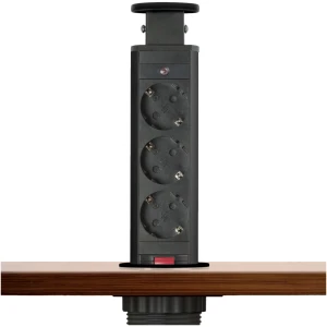 Afbeelding van DELIGHT - Inbouw Pop-Up Tafelblad Stekkerdoos met 3 Stopcontacten - Matzwart (MAT Zwart) - 263d 8d8d 42e1