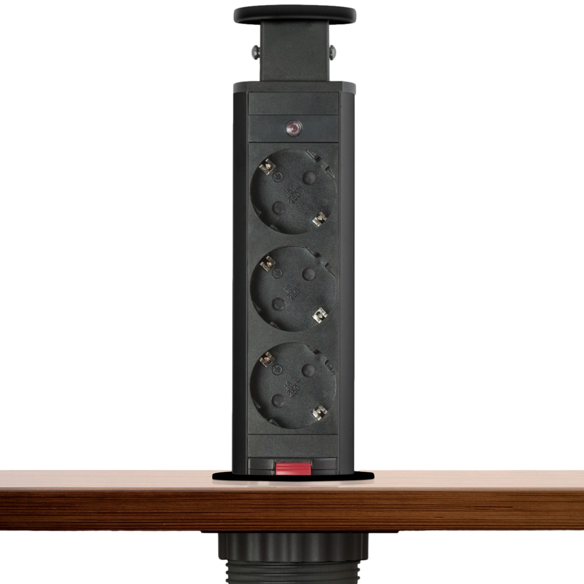 Afbeelding van DELIGHT - Inbouw Pop-Up Tafelblad Stekkerdoos met 3 Stopcontacten - Matzwart (MAT Zwart) - 263d 8d8d 42e1